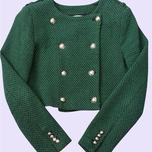 Zara Green Textured Blazer